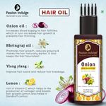Buy Passion Indulge Onion & Bhringraj Hair Growth Oil | Non Sticky & Non Greasy | Natural & Vegan | Bhringraj, Ylang Ylang, Onion, Lemon Oil Extract | All Hair Type -100 ml - Purplle