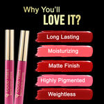 Buy Good Vibes HydraGlow Matte Liquid Lipstick| Jojoba & Vitamin E| Fuchsia Pink (P2) - (5.2 ml) - Purplle