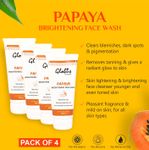 Buy Globus Naturals Papaya Brightening Face Wash, 100Gm (Pack Of 4) - Purplle