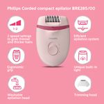 Buy Philips BRE285/00 compact epilator With opti-light For legs, Arms & Underarms - Corded - Purplle