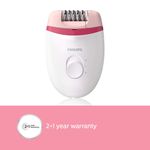 Buy Philips BRE235 Corded Compact Epilator (White and Pink) for gentle hair removal at home - Purplle