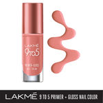 Buy Lakme 9To5 Primer + Gloss Nail Colour, Peach Blossom (6 ml) - Purplle