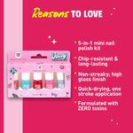 Buy MyGlamm POPXO MINI NAIL KIT - VACAY-Bloody Mary, Perfect Peach, Beach Please, Pink - nic, Sea Ya (15 ml) - Purplle