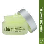 Buy Plum Green Tea Renewed Clarity Night Gel Mini | Hydrates Skin & Fights Acne | Lightweight, Quick-Absorbing, Non-Sticky Gel Texture | With Willow Bark & Salicylic Acid | Oily, Acne-Prone Skin | 100% Vegan - Purplle