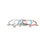 Buy Jazz And Sizzle Set of 4 Silver Elephant,Flowerbutterfly,Circle & Cocoon Charms Beaded Handcrafted Anklets - Purplle