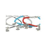 Buy Jazz And Sizzle Set of 4 Silver Elephant,Flowerbutterfly,Circle & Cocoon Charms Beaded Handcrafted Anklets - Purplle