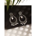 Buy Jazz And Sizzle Silver-toned Chandbali Earrings - Purplle