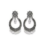 Buy Jazz And Sizzle Silver-toned Chandbali Earrings - Purplle
