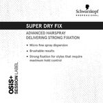 Buy Schwarzkopf Professional Osis+ Session Label Super Dry Fix Strong Hold Hair Spray Fixation Forte (300 ml) - Purplle