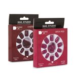 Buy Dashing Diva Press Magic Brick Red, Cherry Wood Artificial Reusable Acrylic Press on Nails With Quick Dry Nail Glue, Pack of 2 - Purplle