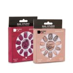 Buy Dashing Diva Press Magic Animalier, Brick Red Reusable Artificial Fake Acrylic Press on Nails With Quick Dry Nail Glue, Pack of 2 - Purplle