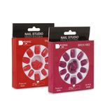 Buy Dashing Diva Press Magic True Red, Brick Red Reusable Fake/False Acrylic Press on Nails With Quick Dry Nail Glue, Pack of 2 - Purplle