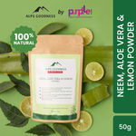 Buy Alps Goodness Neem, Aloe Vera & Lemon Powder (50 gm) | 100% Natural Powder | No Preservatives, No Pesticides | Herbal Hair Mask for Dandruff - Purplle