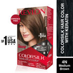 Buy Revlon ColorSilk Hair Color with Keratin - 4N Medium Brown - (with Outrageous Shampoo 90 ml) - Purplle