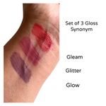 Buy Tinge Gloss Set of 3 Synonym - Sheer coverage Pink, Purple and Peach - Purplle