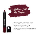 Buy SUGAR Cosmetics Matte as Hell Crayon Lipsticks for Women | Lasts Up To 8+ Hours | Lip Crayon with Sharpener | 2.8gm - 24 Rachel Berry - Purplle