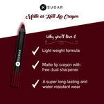 Buy SUGAR Cosmetics Matte as Hell Crayon Lipsticks for Women | Lasts Up To 8+ Hours | Lip Crayon with Sharpener | 2.8gm - 24 Rachel Berry - Purplle
