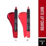 Buy Half N Half Matte Lip Crayon Velvet Soft & Long Lasting, 24h Super Stay, On Fire & Pink Fusion, PO2 (10.5 gm) - Purplle