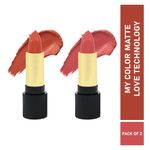 Buy Half N Half Velvet Matte Texture Lipstick My Colour, Flamingo & Ravishing-Nude, PO2 (7.6 gm) - Purplle