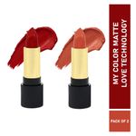 Buy Half N Half Velvet Matte Texture Lipstick My Colour, Cherry-Red & Ravishing-Nude, PO2 (7.6 gm) - Purplle