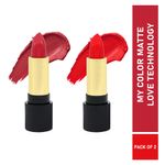 Buy Half N Half Velvet Matte Texture Lipstick My Colour, Lady-Bug & Lady-Red, PO2 (7.6gm) - Purplle