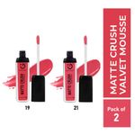 Buy Matt look Matte Crush Velvet Mousse Lipstick, Rouge Pink & Deep Raspberry, PO2 (20ml) - Purplle