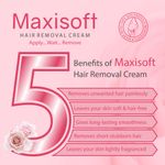 Buy Maxisoft Hair Removal Cream |With Aloe Vera, Avocado, Allantoin, Cocoa Butter, Glycerine, Rose, Shea Butter, Vitamin E| pH Balanced|Paraben Free|(60 gm Pack Of 1) - Purplle