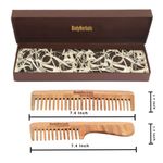 Buy BodyHerbals Anti Static Handmade 100 % Natural Neem Wood Comb Set, Gift Sets of Handle Rake and Wide Tooth Combs - Purplle