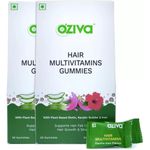 Buy OZiva Biotin Hair Multivitamin Gummies with Keratin Builder for Hair Fall Control, Pack of 2 - Purplle