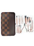 Buy Lick Combo Set of 18 in 1 Brown Manicure Pedicure Kit & 1 Pink Beauty Blender - Purplle