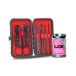 Buy Lick Combo Set of 7 in 1 Black Manicure Pedicure Kit & 1 Pink Beauty Blender - Purplle