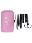 Buy Lick Combo Set of 7 in 1 Black Manicure Pedicure Kit & 1 Pink Beauty Blender - Purplle