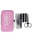 Buy Lick Combo Set of 7 in 1 Black Manicure Pedicure Kit & 1 Yellow Beauty Blender - Purplle