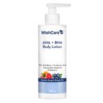 Buy WishCare AHA + BHA Body Lotion for DeTan-10% AHA + 1% Salicylic Acid- Niacinamide, Grapefruit & Blueberry - 200 ml - Purplle