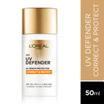Buy L'Oreal Paris UV Defender Serum Protector Sunscreen SPF 50+, Correct & Protect (50 ml) - Purplle