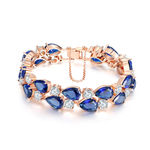 Buy Jewels Galaxy Gold-Toned Blue Rose Gold-Plated Handcrafted Link Bracelet SMNJG-BNG-3014 - Purplle