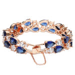 Buy Jewels Galaxy Gold-Toned Blue Rose Gold-Plated Handcrafted Link Bracelet SMNJG-BNG-3014 - Purplle