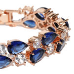 Buy Jewels Galaxy Gold-Toned Blue Rose Gold-Plated Handcrafted Link Bracelet SMNJG-BNG-3014 - Purplle