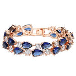 Buy Jewels Galaxy Gold-Toned Blue Rose Gold-Plated Handcrafted Link Bracelet SMNJG-BNG-3014 - Purplle