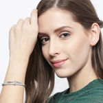 Buy Jewels Galaxy Platinum-Plated Handcrafted Bangle-Style Bracelet SMNJG-BNG-3113 - Purplle