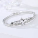 Buy Jewels Galaxy Platinum-Plated Handcrafted Bangle-Style Bracelet SMNJG-BNG-3113 - Purplle