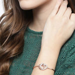 Buy Jewels Galaxy Rose Gold-Plated Handcrafted Bangle-Style Bracelet SMNJG-BNG-3157 - Purplle
