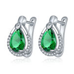 Buy Jewels Galaxy Green CZ Stone-Studded Handcrafted Platinum-Plated Studs SMNJG-ERG-1091 - Purplle