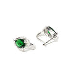 Buy Jewels Galaxy Green CZ Stone-Studded Handcrafted Platinum-Plated Studs SMNJG-ERG-1091 - Purplle