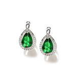 Buy Jewels Galaxy Green CZ Stone-Studded Handcrafted Platinum-Plated Studs SMNJG-ERG-1091 - Purplle
