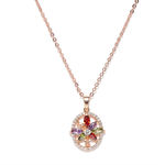 Buy Jewels Galaxy Multicoloured 18K Rose Gold-Plated CZ Stone-Studded Pendant with Chain SMNJG-PS-2022 - Purplle