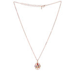 Buy Jewels Galaxy Multicoloured 18K Rose Gold-Plated CZ Stone-Studded Pendant with Chain SMNJG-PS-2022 - Purplle