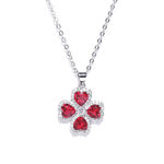 Buy Jewels Galaxy Red Silver-Toned Platinum-Plated CZ Stone-Studded Pendant with Chain SMNJG-PS-2040 - Purplle