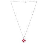 Buy Jewels Galaxy Red Silver-Toned Platinum-Plated CZ Stone-Studded Pendant with Chain SMNJG-PS-2040 - Purplle