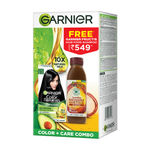 Buy Garnier Color Naturals shade 1, Natural Black with Macadamia Hair food shampoo | 70ml + 60g + 350ml - Purplle